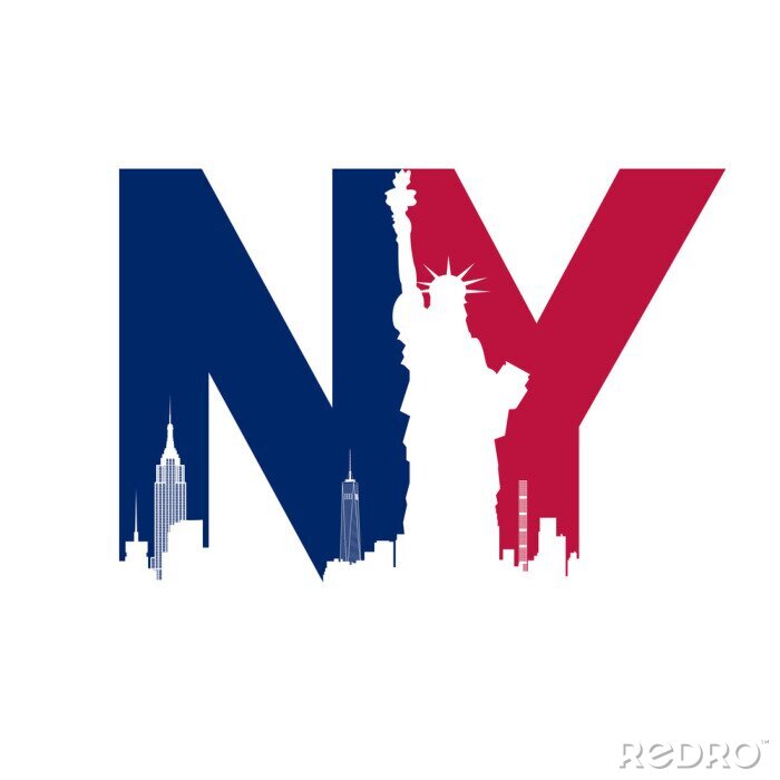 Poster NY, New York logo. Vector logotype icon.