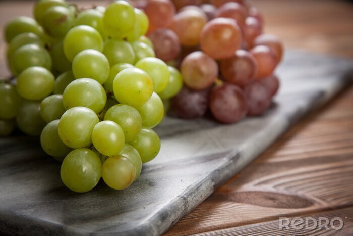 Poster Obst Weintrauben in zwei Farben