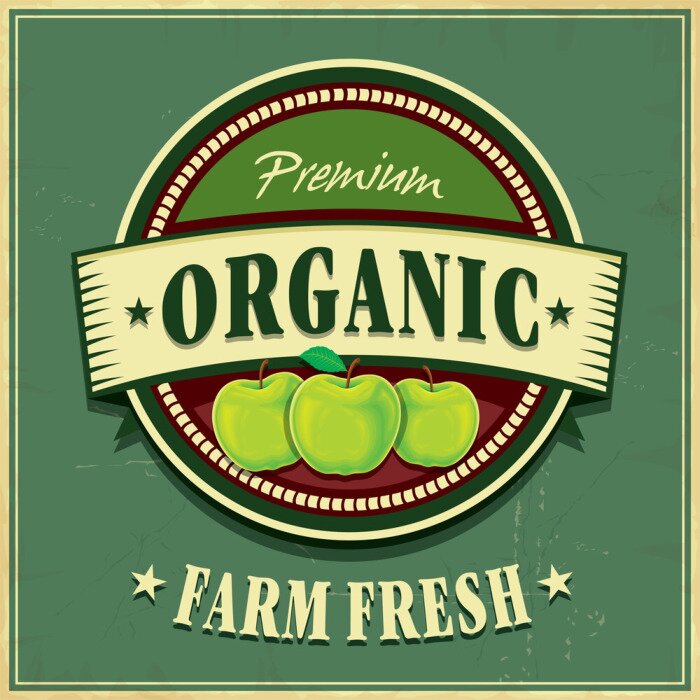 Poster Obst Werbegrafik mit Äpfeln