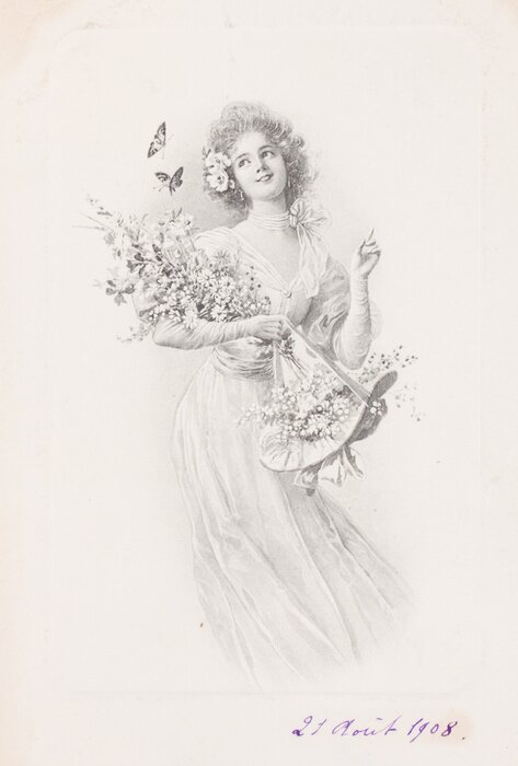 Poster old photo of young woman