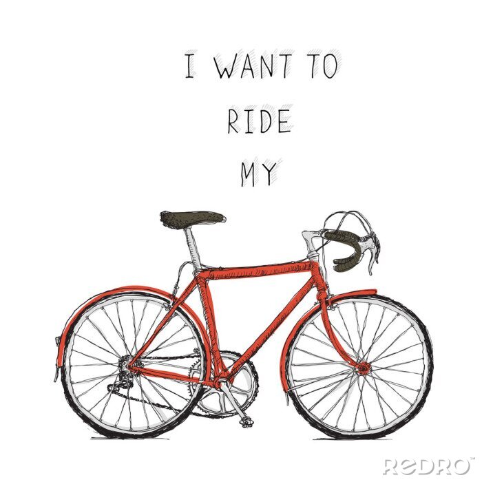 Poster Oldtimer-Fahrrad auf dem Bild