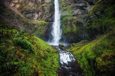 Poster Oregon und einer seiner Wasserfälle