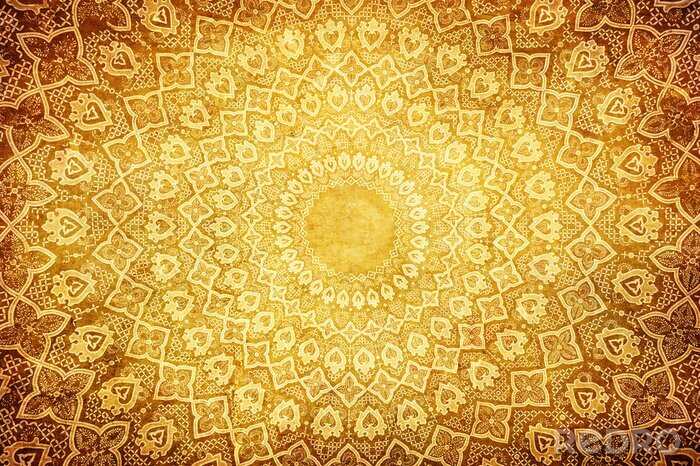 Poster Orientalische Dekoration im Grunge-Stil