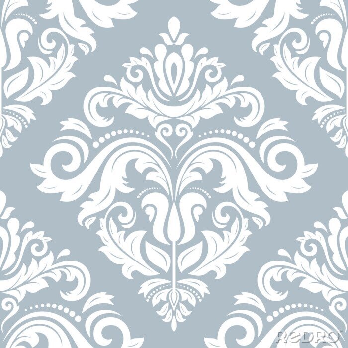 Poster Orientalische Ornamente auf blauem Hintergrund