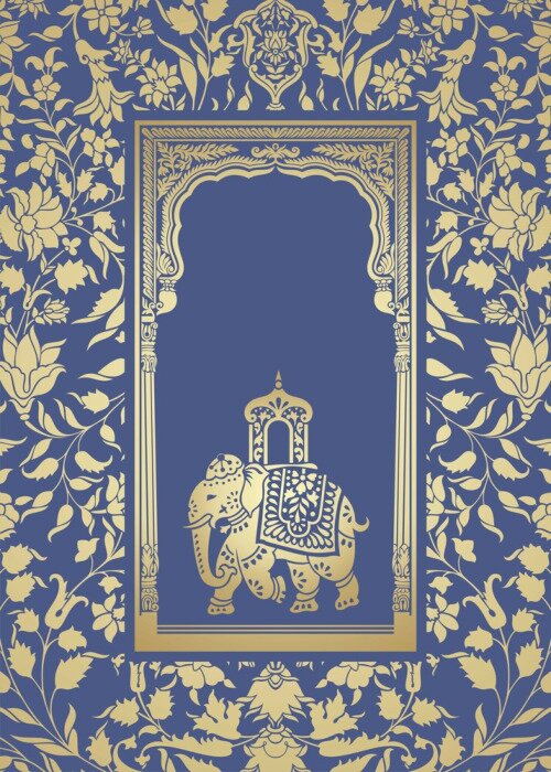 Poster Orientalischer indischer Elefant