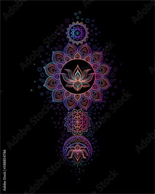 Poster Orientalisches buntes Mandala