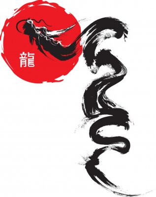 Poster Orientalisches Drachensymbol