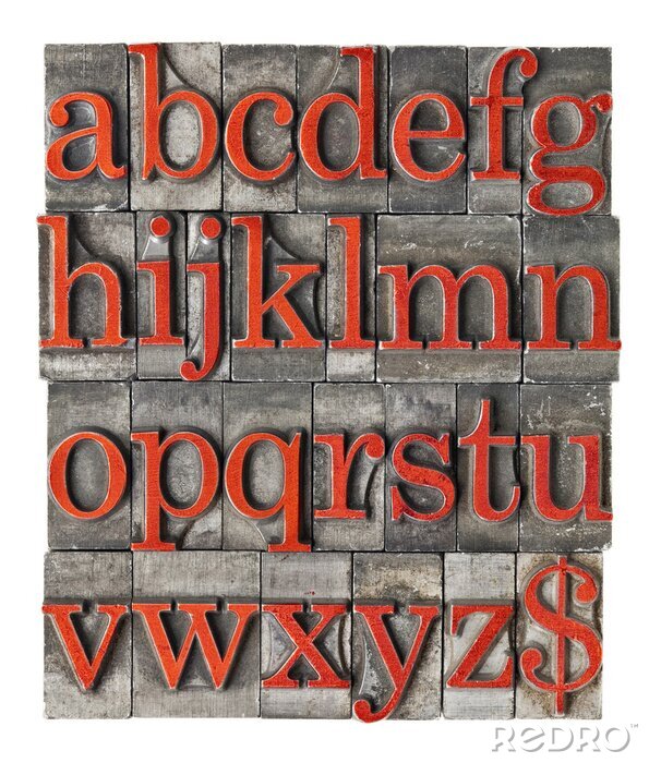 Poster Original-Alphabet aus Metall