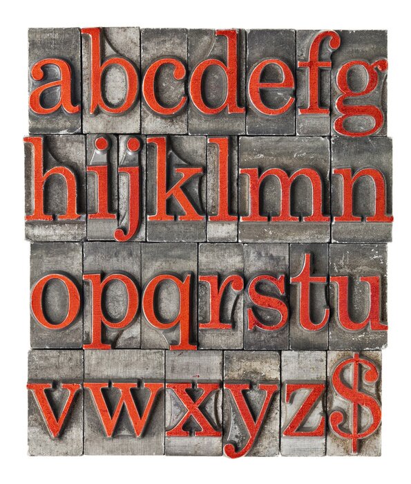 Poster Original-Alphabet aus Metall