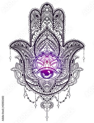 Poster Ornamentales orientalisches Hamsa-Motiv