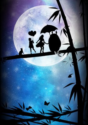 Our friend Totoro silhouette art