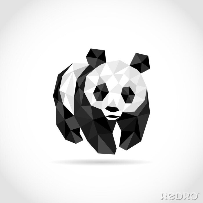 Poster Panda in Dreiecken