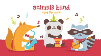 Poster Panda in einer Musikkapelle