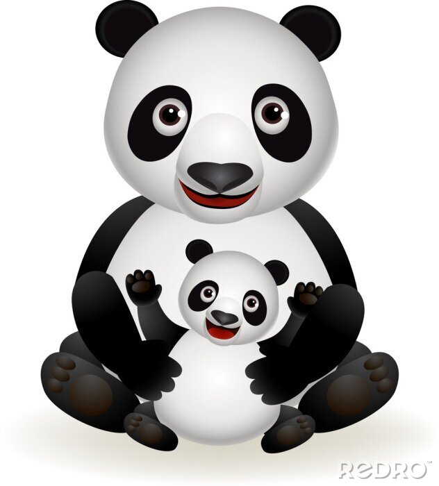Poster Panda und Baby
