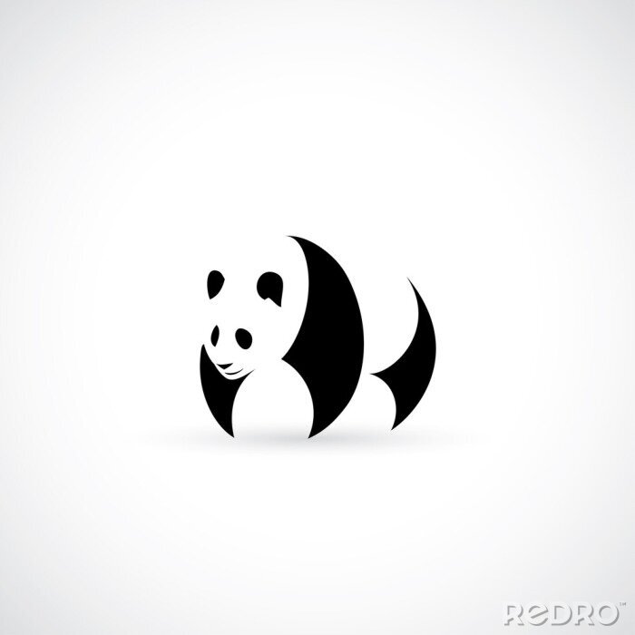 Poster Pandabär auf einer minimalistischen Grafik
