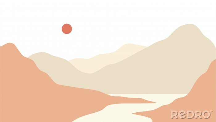 Poster Panorama Berge minimalistisch