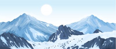 Poster Panorama Berge verschneit