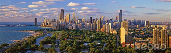 Poster Panorama Chicago und Architektur der Stadt