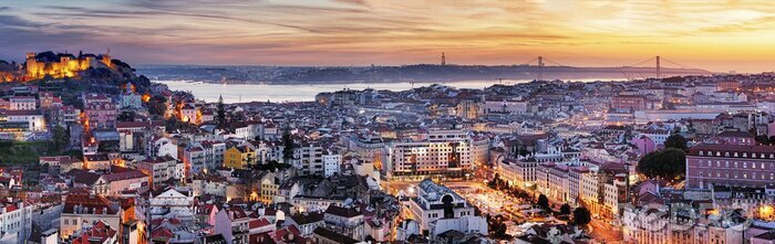 Poster Panorama der Stadt Lissabon