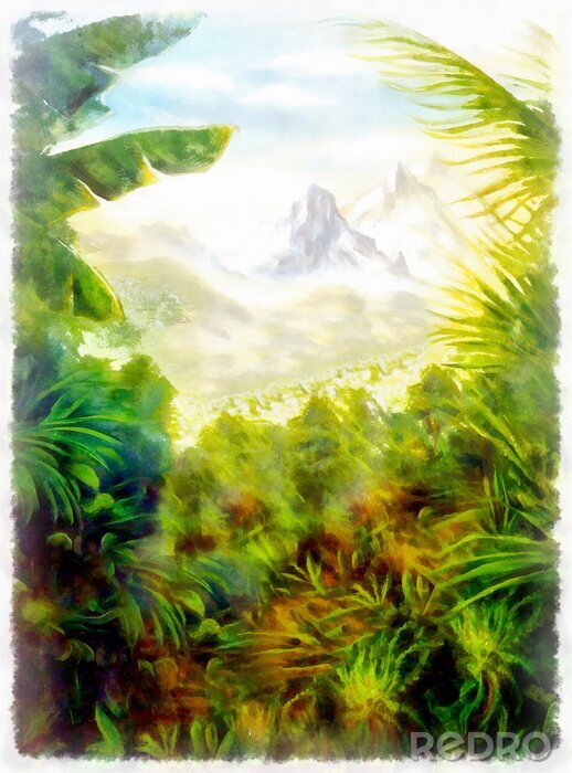 Poster Panorama des malerischen Dschungels