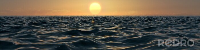 Poster Panorama des Meeres mit Sonne