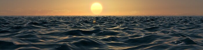 Poster Panorama des Meeres mit Sonne