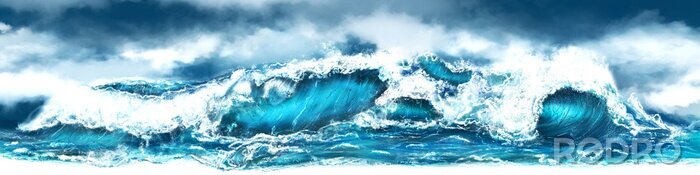 Poster Panorama des stürmischen Meeres