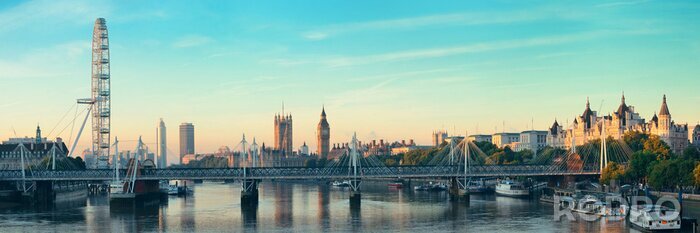 Poster Panorama mit London Eye