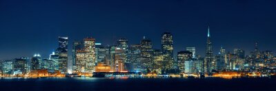 Poster Panorama San Francisco bei Nacht