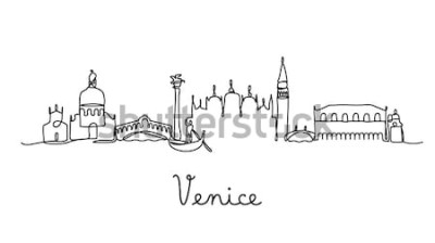 Poster Panorama Venedig im minimalistischen Stil