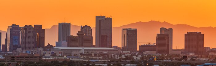 Poster Panorama von Arizona und Sonnenuntergang