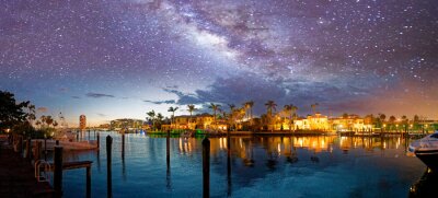 Poster Panorama von Florida und Sternenhimmel