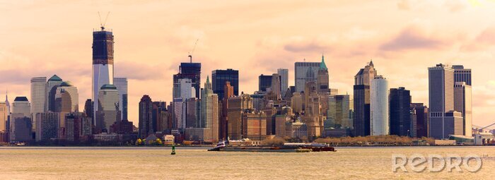 Poster Panorama von Manhattan in warmen Farben