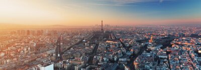 Fototapete Panorama von Paris bei Sonnenuntergang