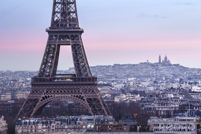 Poster Panorama von Paris und Eiffelturm