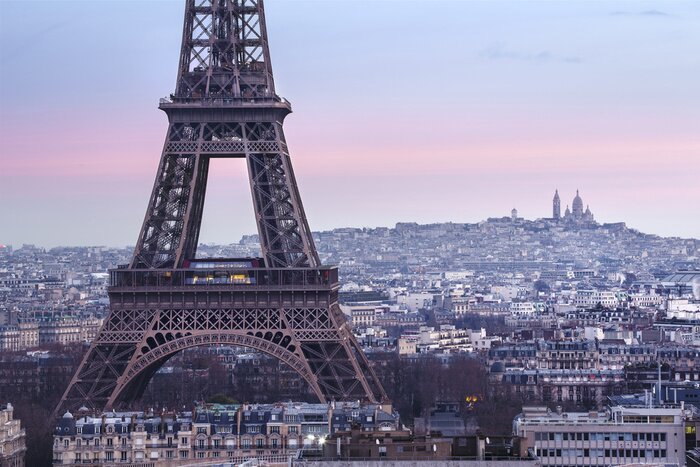 Poster Panorama von Paris und Eiffelturm