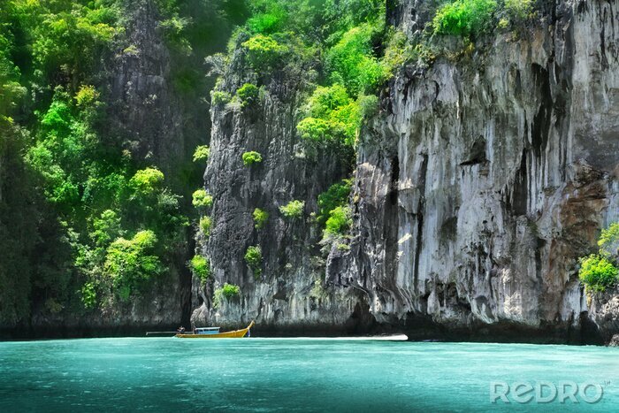Poster Paradiesische Landschaft mit Bucht