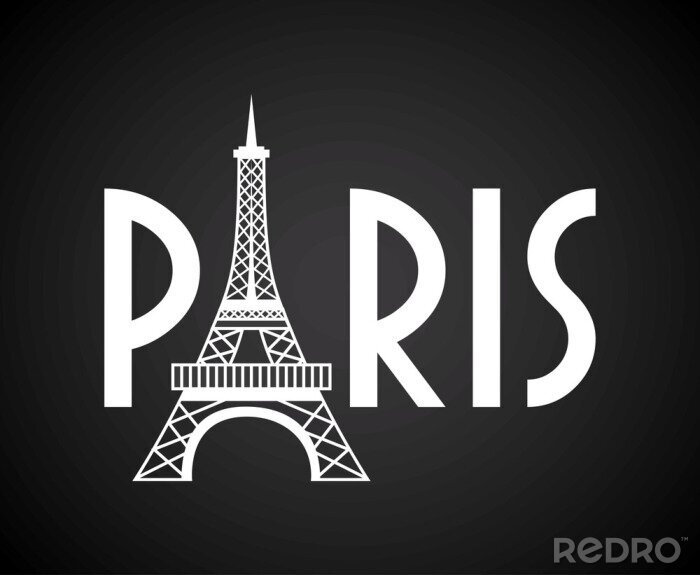Poster Paris City Beschriftung