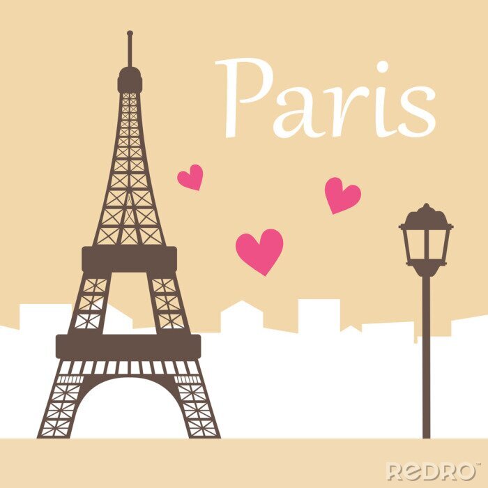 Poster Paris Eiffelturm Illustration