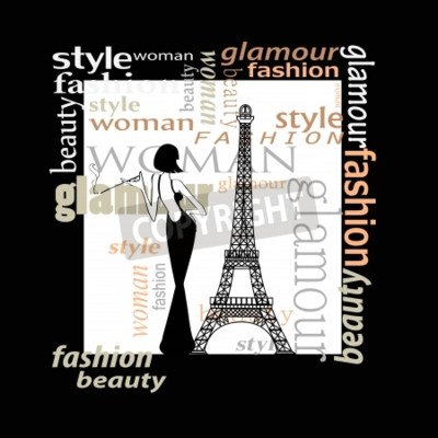 Poster Paris Hauptstadt der Mode