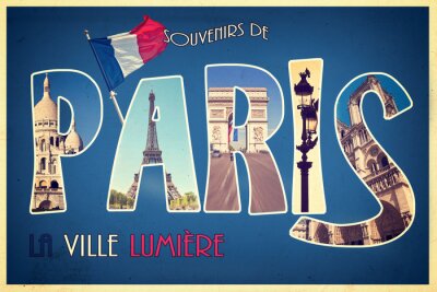 Paris Postkarte Retro