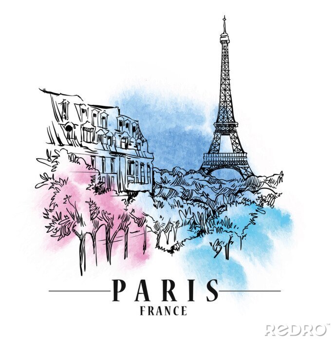 Poster Paris vector illustration.