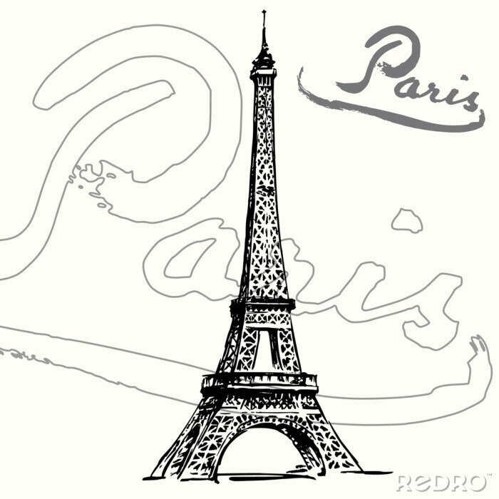 Poster Pariser Eiffelturm Vintage
