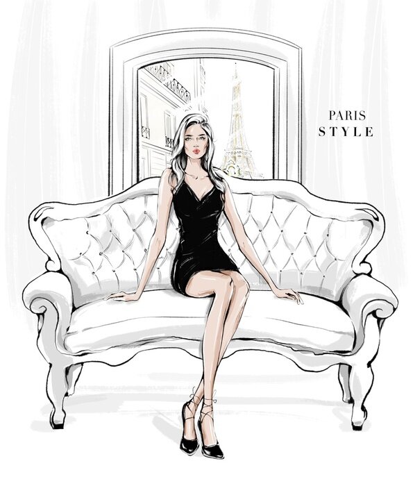 Poster Pariser Stil Glamour I love you