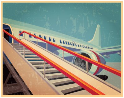 Poster Passagierflugzeug und Boarding