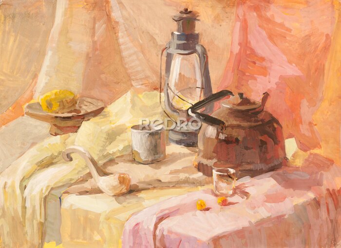 Poster Pastell-Stillleben-Komposition