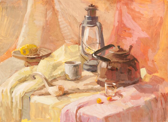 Poster Pastell-Stillleben-Komposition