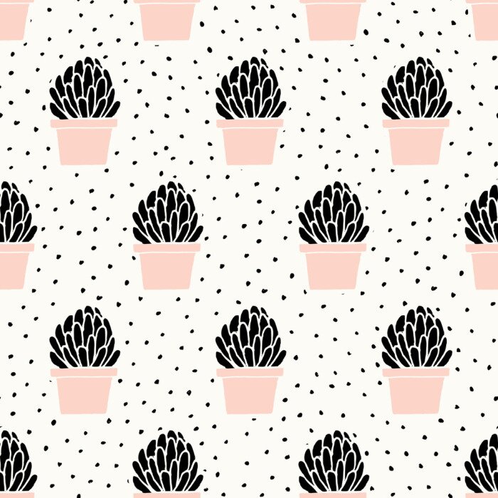 Poster Pastell-Topfsukkulenten