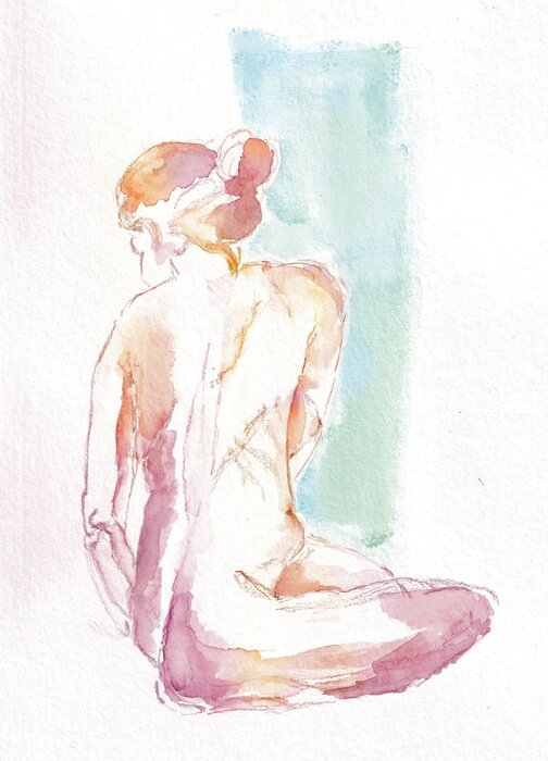 Poster Pastell weiblicher Akt