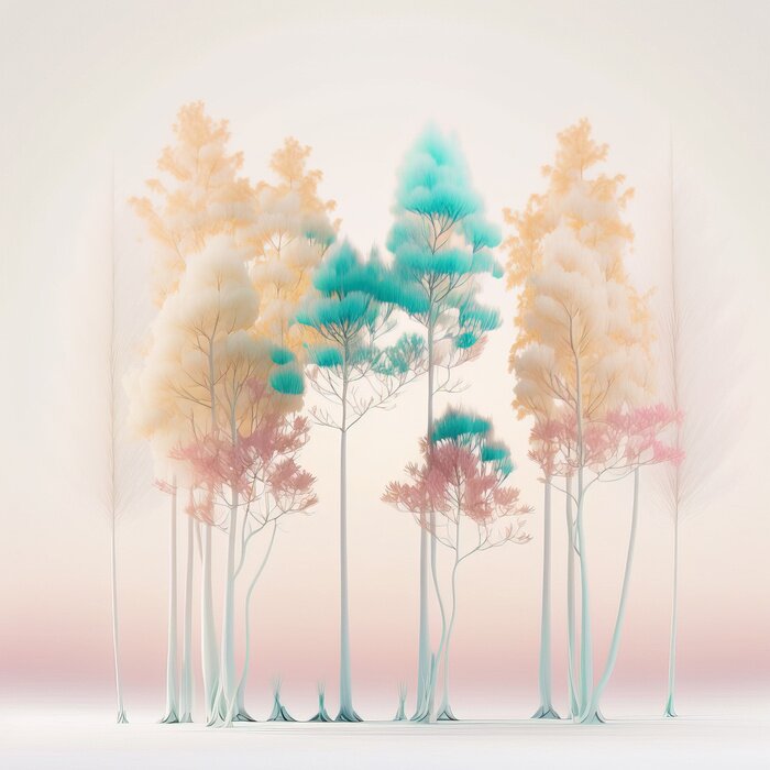 Poster Pastellbäume